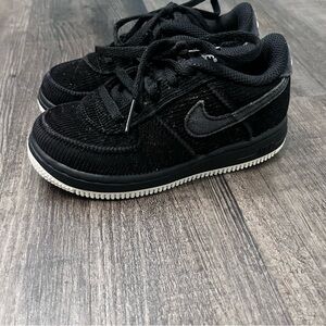 Nike Kids Black and White Corduroy Sneakers
